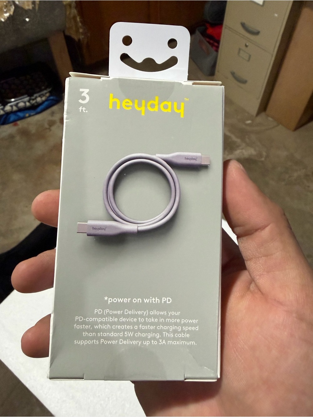 heyday Lavender USB-C to USB-C Charging Cable